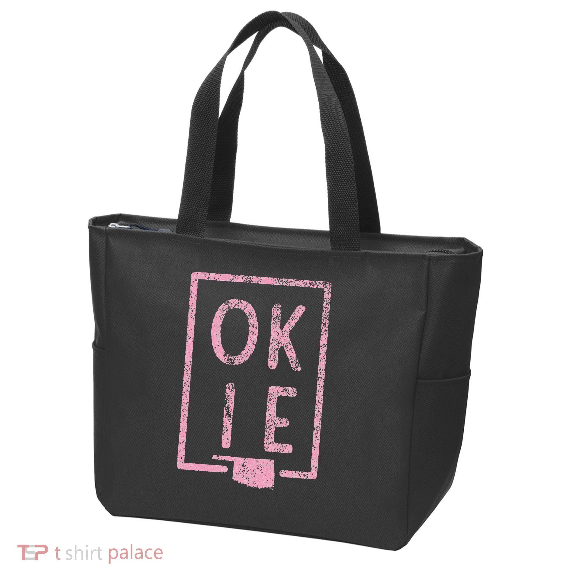 Pink State of Oklahoma Okie Tote Bag