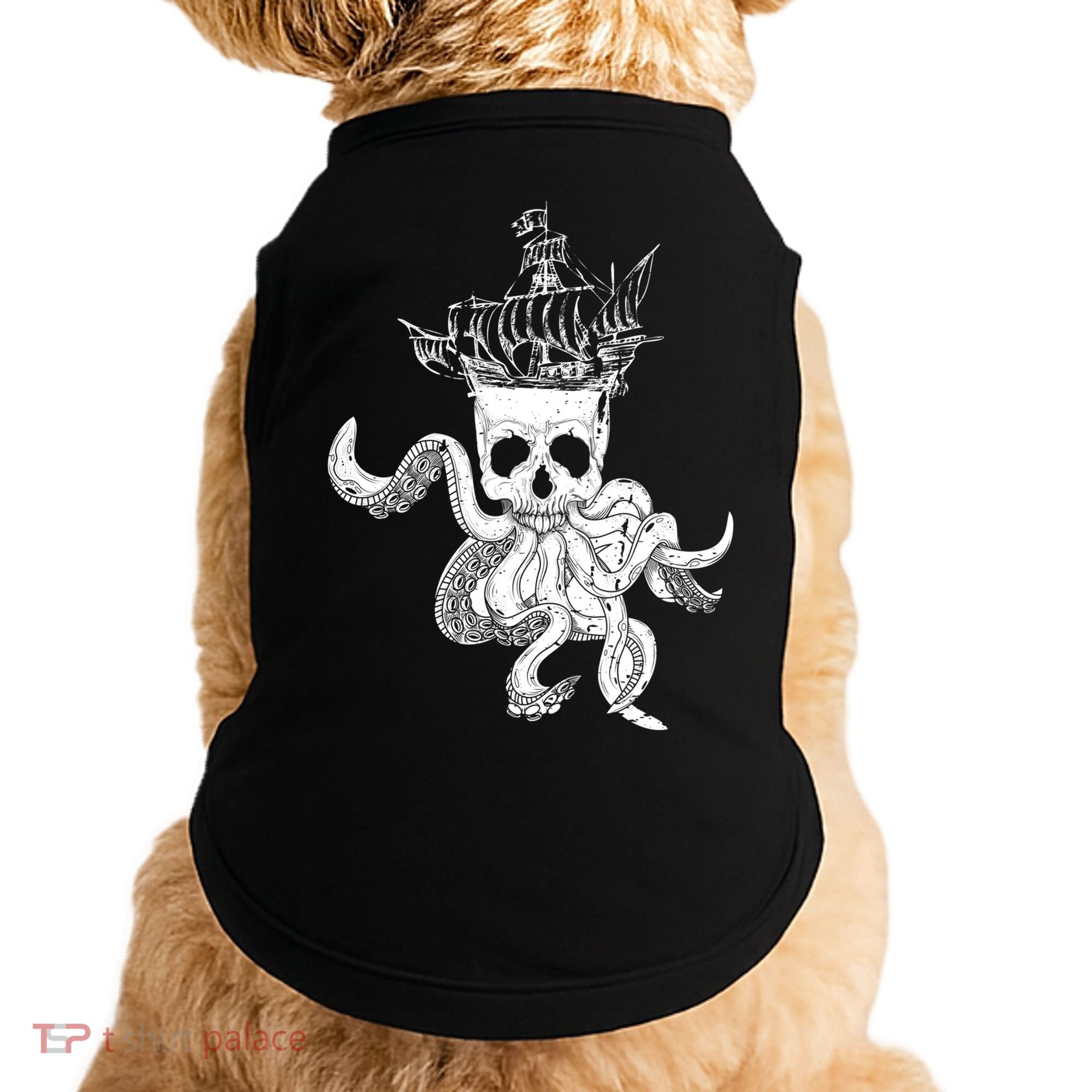 Pirate Ship Octopus Buccaneer Crossed Bones Freebooter Skull Gift Doggie Tank