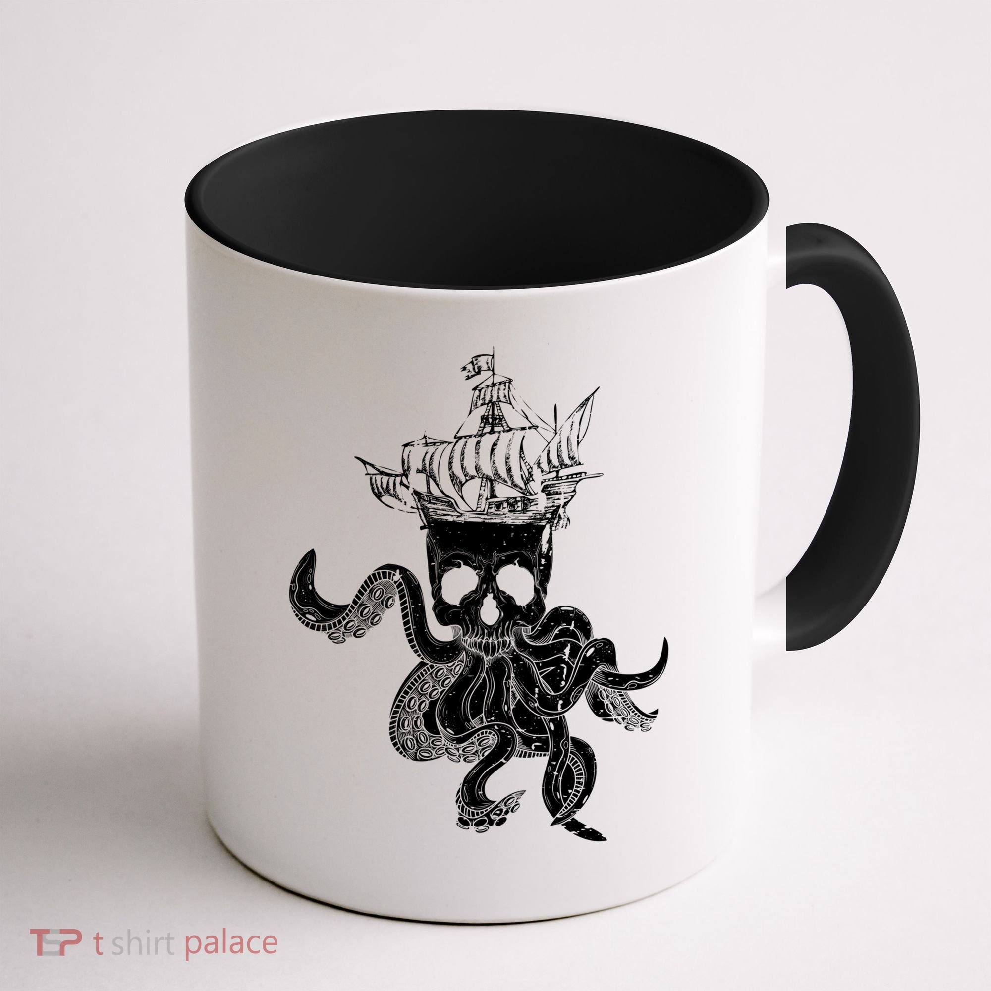 Pirate Ship Octopus Buccaneer Crossed Bones Freebooter Skull Gift Coffee Mug