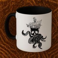Pirate Ship Octopus Buccaneer Crossed Bones Freebooter Skull Gift Coffee Mug thumb 2