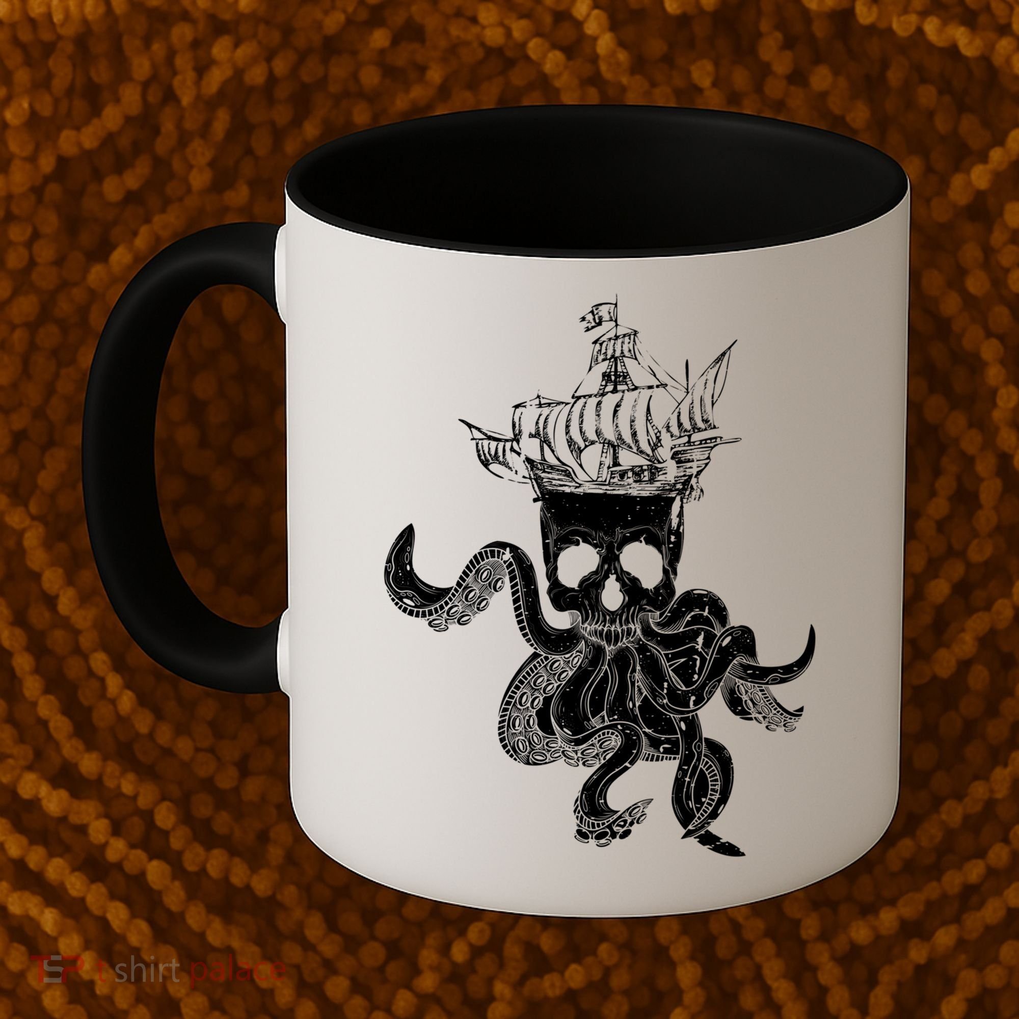 Pirate Ship Octopus Buccaneer Crossed Bones Freebooter Skull Gift Coffee Mug