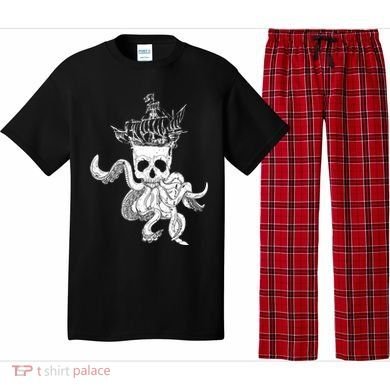 Pirate Ship Octopus Buccaneer Crossed Bones Freebooter Skull Gift Pajama Set