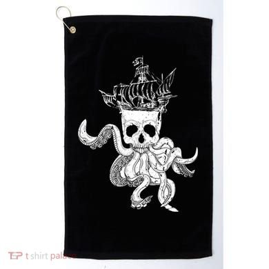 Pirate Ship Octopus Buccaneer Crossed Bones Freebooter Skull Gift Golf Towel
