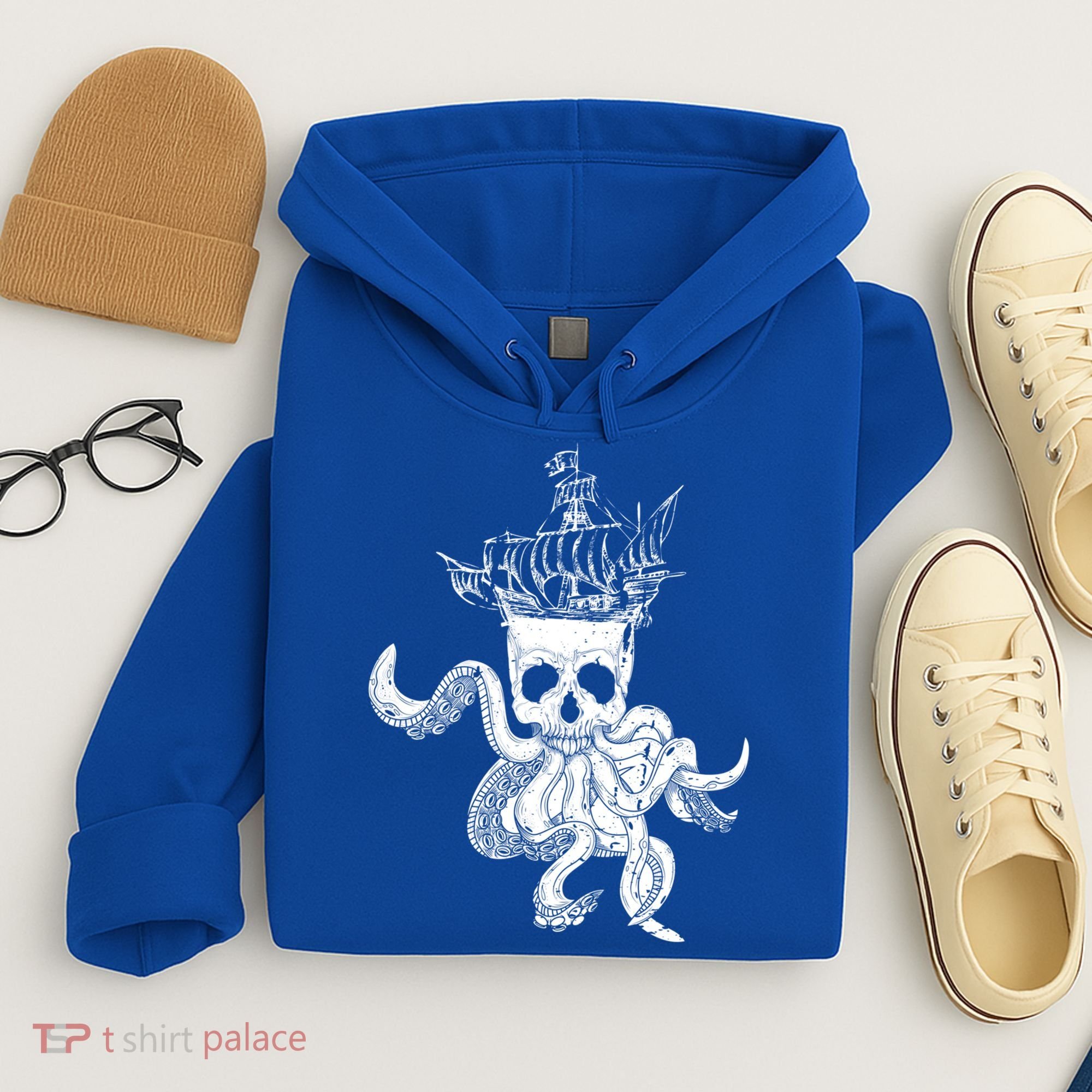 Pirate Ship Octopus Buccaneer Crossed Bones Freebooter Skull Gift Hoodie