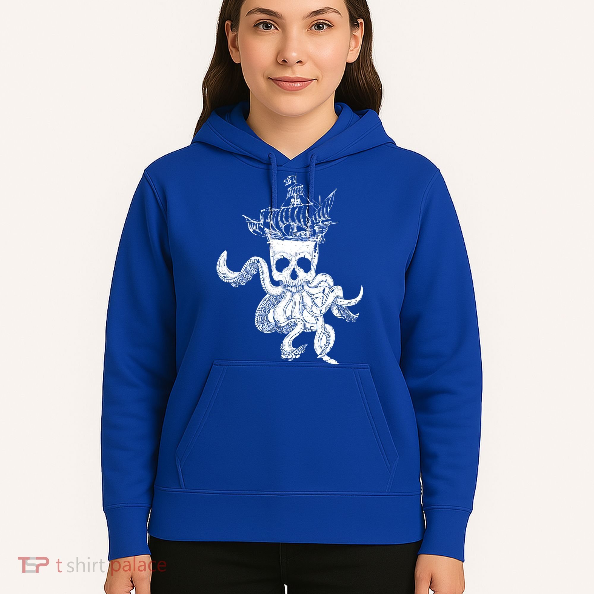 Pirate Ship Octopus Buccaneer Crossed Bones Freebooter Skull Gift Hoodie