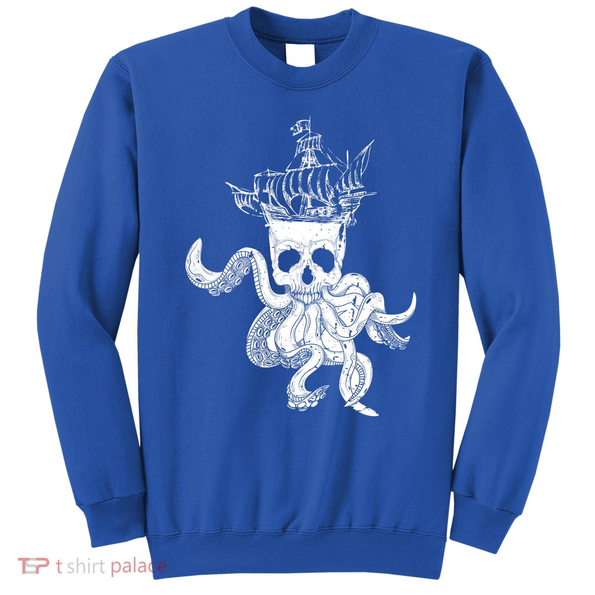 Pirate Ship Octopus Buccaneer Crossed Bones Freebooter Skull Gift Sweatshirt