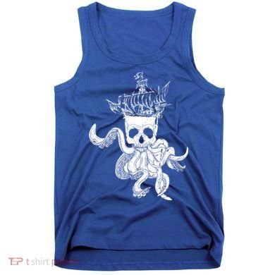 Pirate Ship Octopus Buccaneer Crossed Bones Freebooter Skull Gift Tank Top