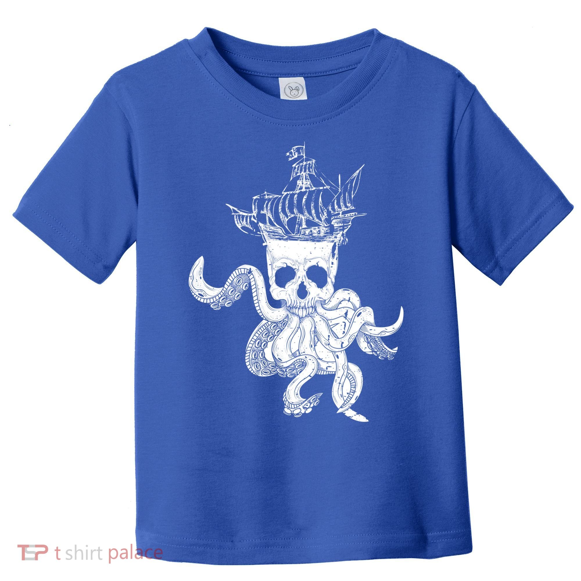 Pirate Ship Octopus Buccaneer Crossed Bones Freebooter Skull Gift Toddler T-Shirt