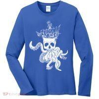 Pirate Ship Octopus Buccaneer Crossed Bones Freebooter Skull Gift Women's Long Sleeve Shirt thumb 0