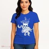 Pirate Ship Octopus Buccaneer Crossed Bones Freebooter Skull Gift Women's T-Shirt thumb 4