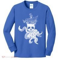 Pirate Ship Octopus Buccaneer Crossed Bones Freebooter Skull Gift Kids Long Sleeve Shirt thumb 0