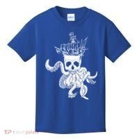 Pirate Ship Octopus Buccaneer Crossed Bones Freebooter Skull Gift Kids T-Shirt thumb 0