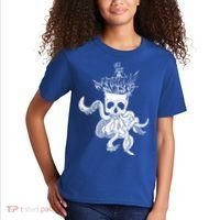 Pirate Ship Octopus Buccaneer Crossed Bones Freebooter Skull Gift Kids T-Shirt thumb 2