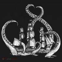 Pirate Ship Octopus Buccaneer Freebooter Crossed Bones Skull Gift USA-Made Doggie Bandana thumb 2