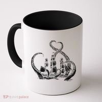 Pirate Ship Octopus Buccaneer Freebooter Crossed Bones Skull Gift Coffee Mug thumb 0