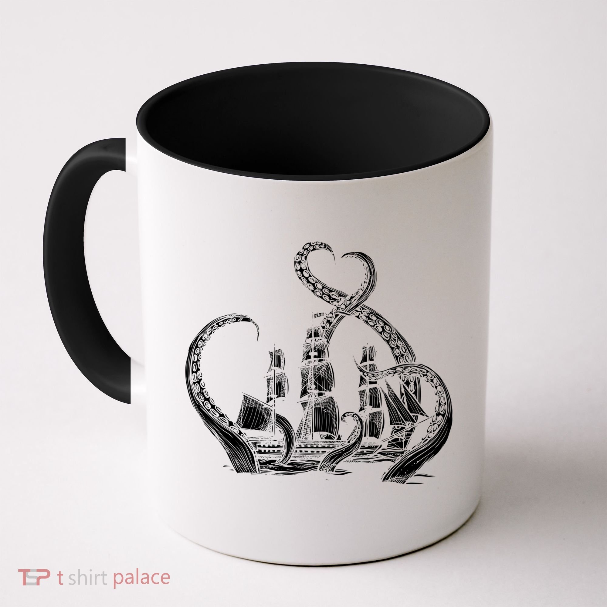 Pirate Ship Octopus Buccaneer Freebooter Crossed Bones Skull Gift Coffee Mug