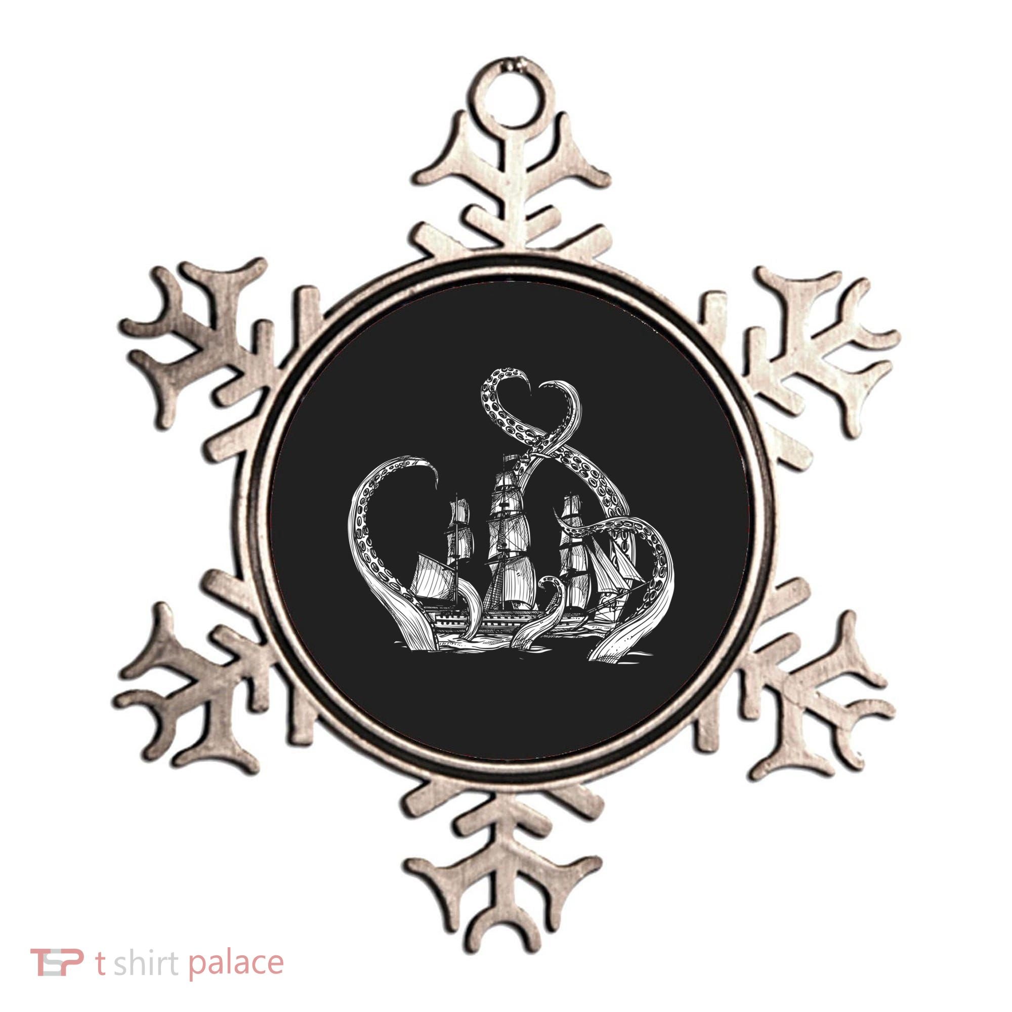 Pirate Ship Octopus Buccaneer Freebooter Crossed Bones Skull Gift Ornament