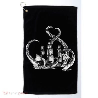Pirate Ship Octopus Buccaneer Freebooter Crossed Bones Skull Gift Golf Towel