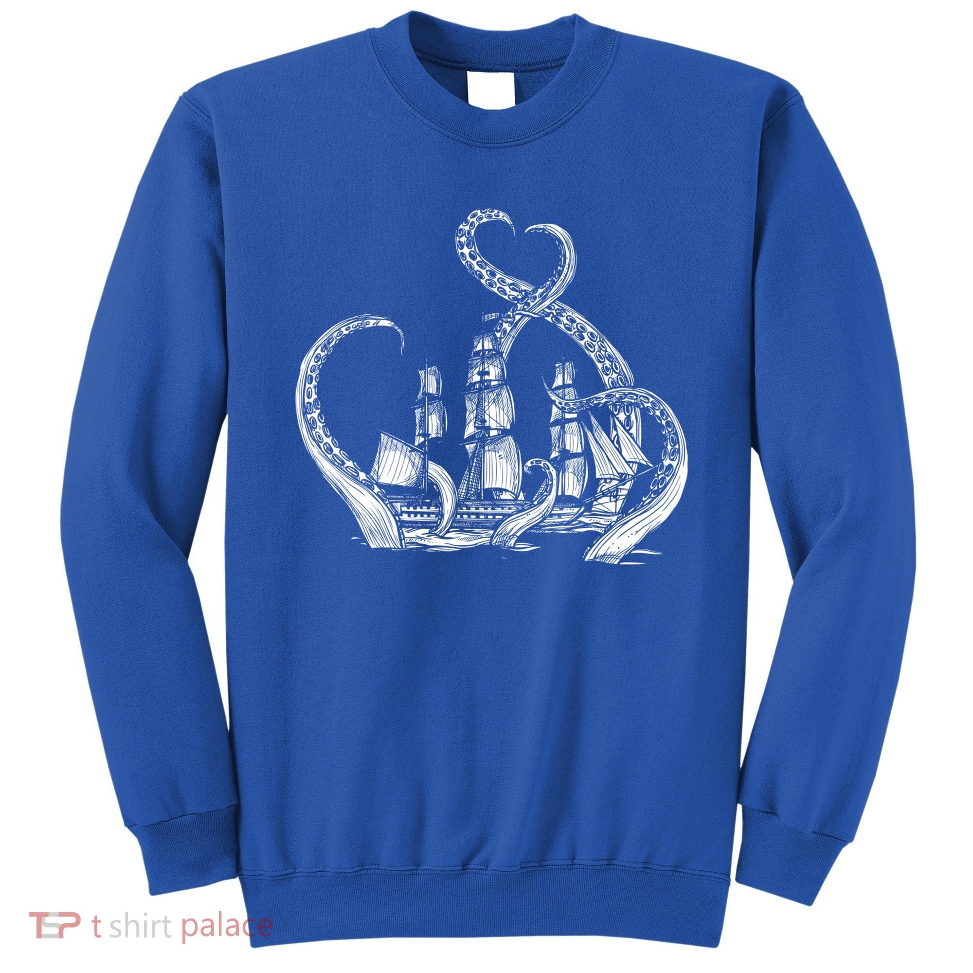 Pirate Ship Octopus Buccaneer Freebooter Crossed Bones Skull Gift Sweatshirt