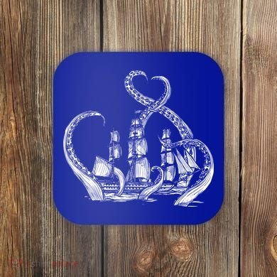 Pirate Ship Octopus Buccaneer Freebooter Crossed Bones Skull Gift Coaster