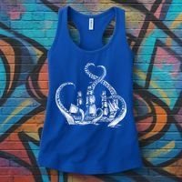 Pirate Ship Octopus Buccaneer Freebooter Crossed Bones Skull Gift Women's Tank Top thumb 3