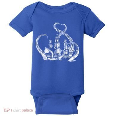 Pirate Ship Octopus Buccaneer Freebooter Crossed Bones Skull Gift Baby Bodysuit