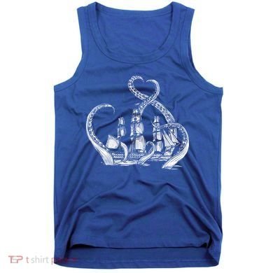 Pirate Ship Octopus Buccaneer Freebooter Crossed Bones Skull Gift Tank Top