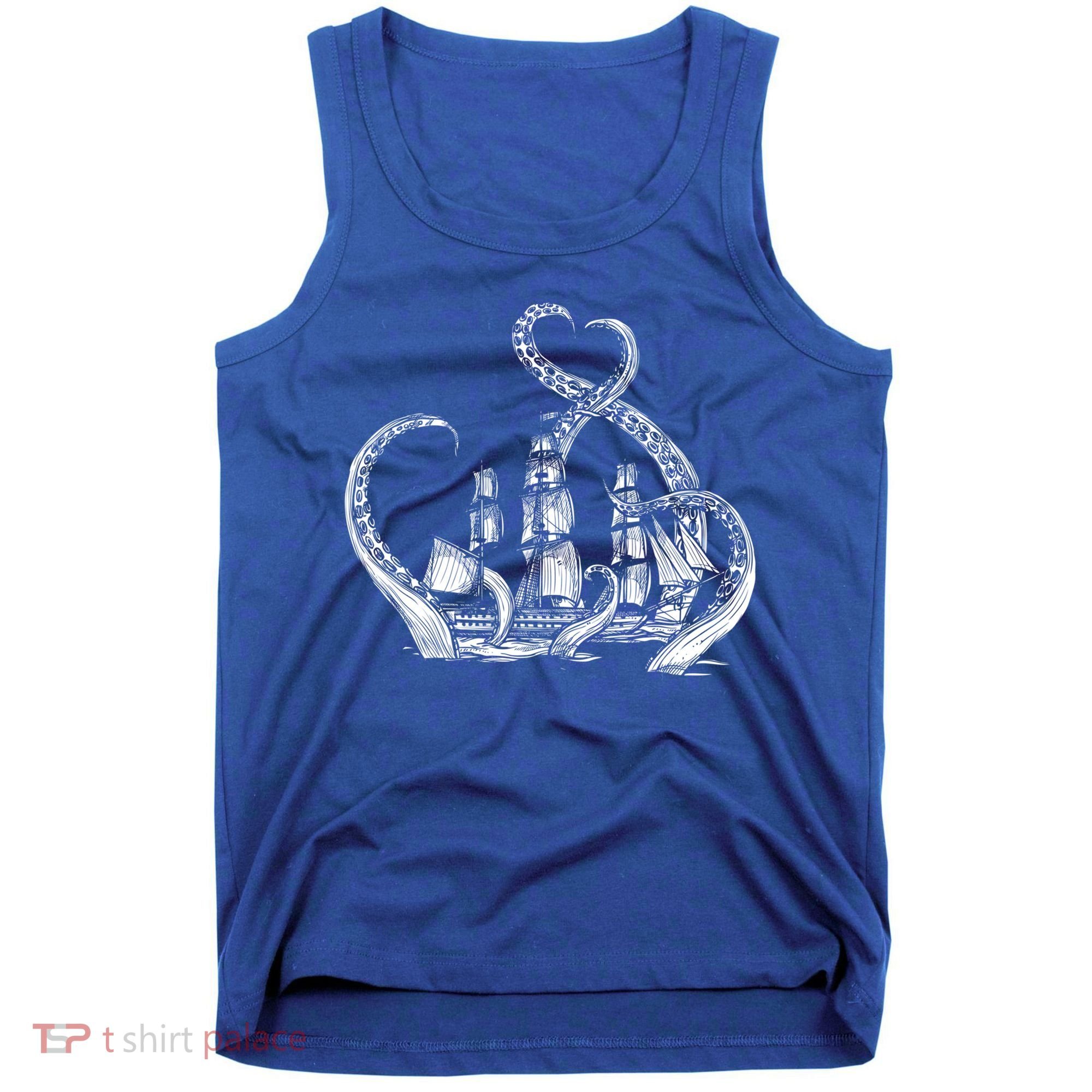 Pirate Ship Octopus Buccaneer Freebooter Crossed Bones Skull Gift Tank Top