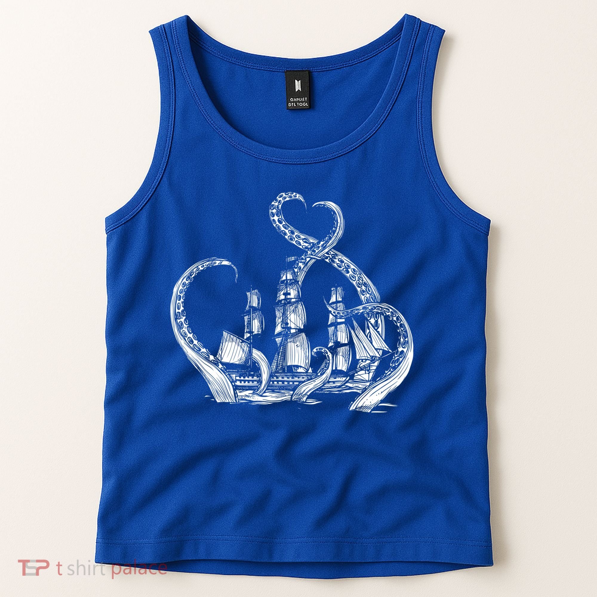 Pirate Ship Octopus Buccaneer Freebooter Crossed Bones Skull Gift Tank Top