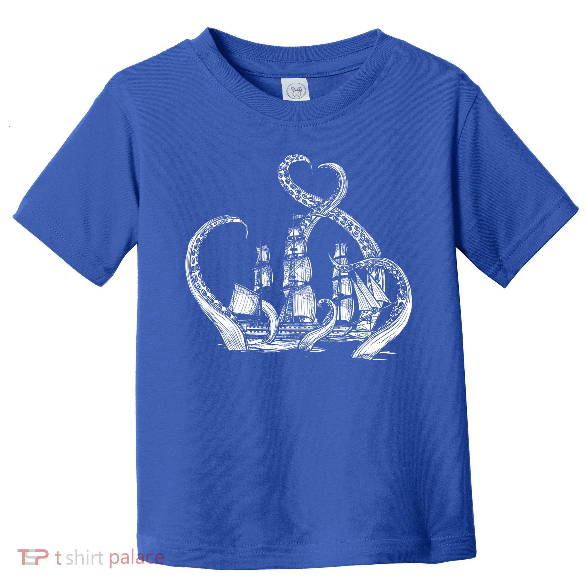 Pirate Ship Octopus Buccaneer Freebooter Crossed Bones Skull Gift Toddler T-Shirt