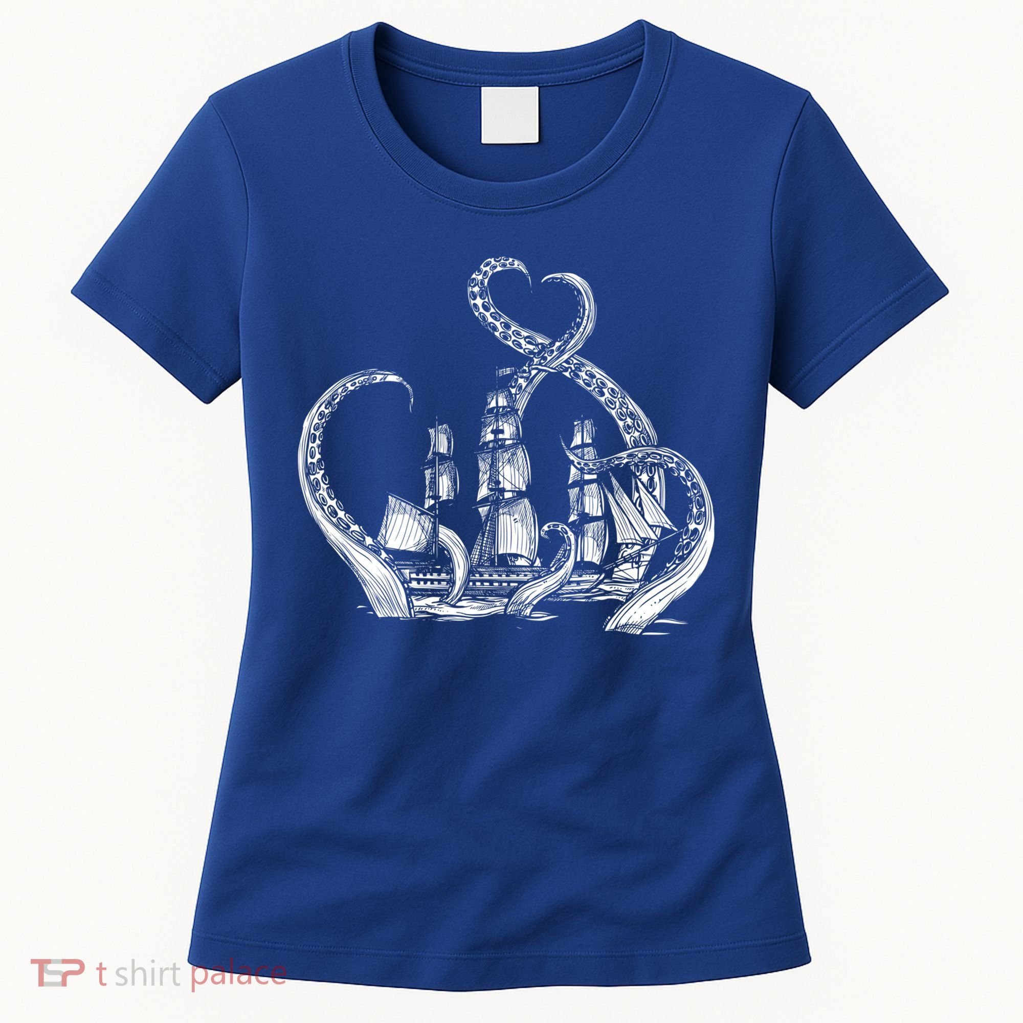 Pirate Ship Octopus Buccaneer Freebooter Crossed Bones Skull Gift Women's T-Shirt