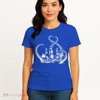 Pirate Ship Octopus Buccaneer Freebooter Crossed Bones Skull Gift Women's T-Shirt thumb 4