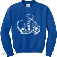 Pirate Ship Octopus Buccaneer Freebooter Crossed Bones Skull Gift Kids Sweatshirt thumb 0