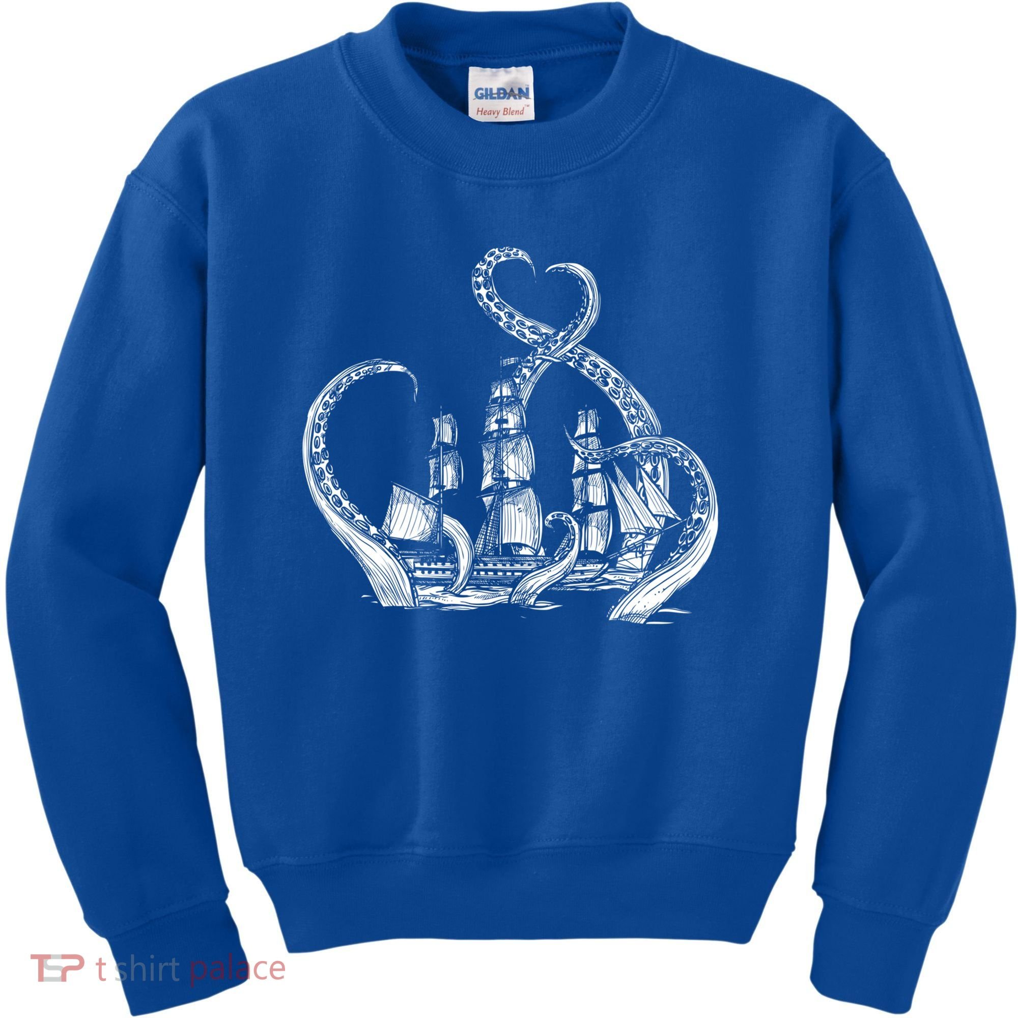 Pirate Ship Octopus Buccaneer Freebooter Crossed Bones Skull Gift Kids Sweatshirt
