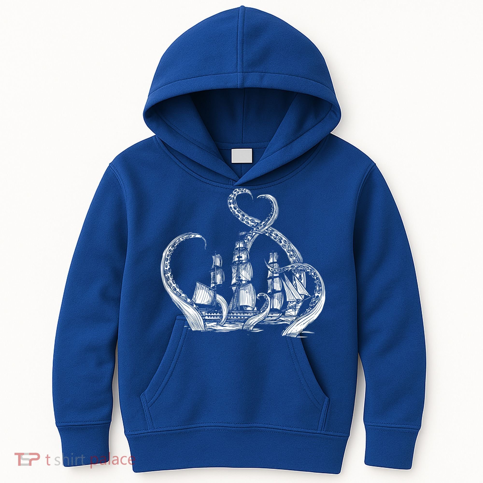 Pirate Ship Octopus Buccaneer Freebooter Crossed Bones Skull Gift Kids Hoodie