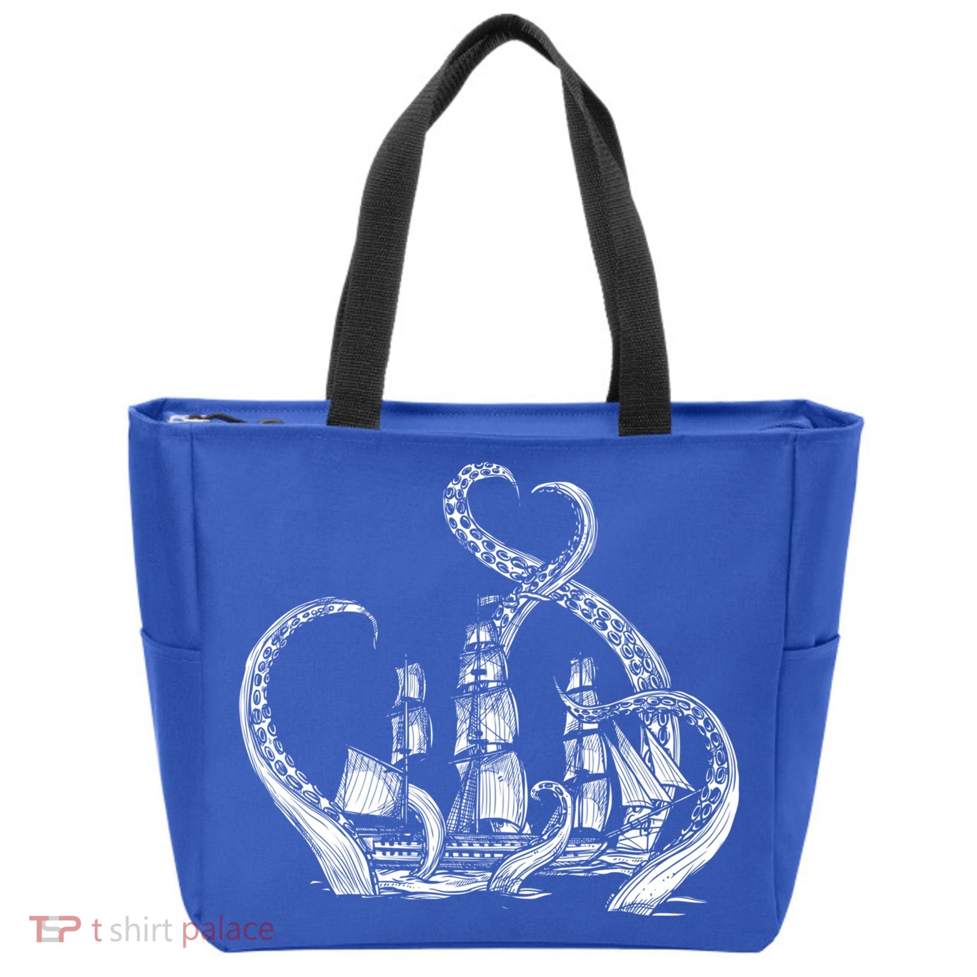 Pirate Ship Octopus Buccaneer Freebooter Crossed Bones Skull Gift Tote Bag