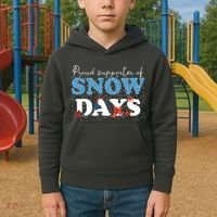 Proud Supporter Of Snow Days Funny Winter Kids Hoodie thumb 2