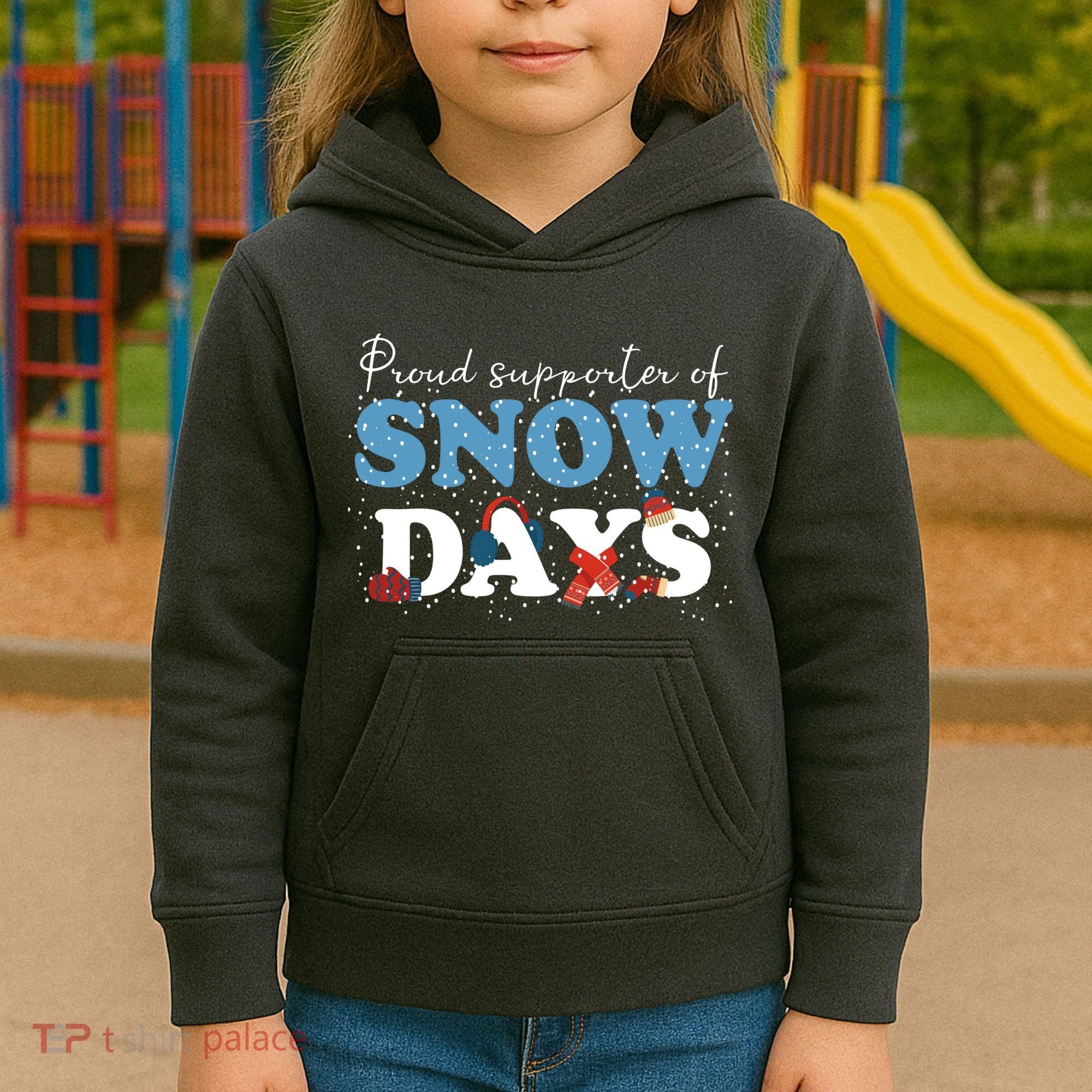 Proud Supporter Of Snow Days Funny Winter Kids Hoodie