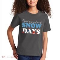 Proud Supporter Of Snow Days Funny Winter Kids T-Shirt thumb 2