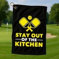 Pickleball Stay Out Of The Kitchen Golf Towel thumb 1
