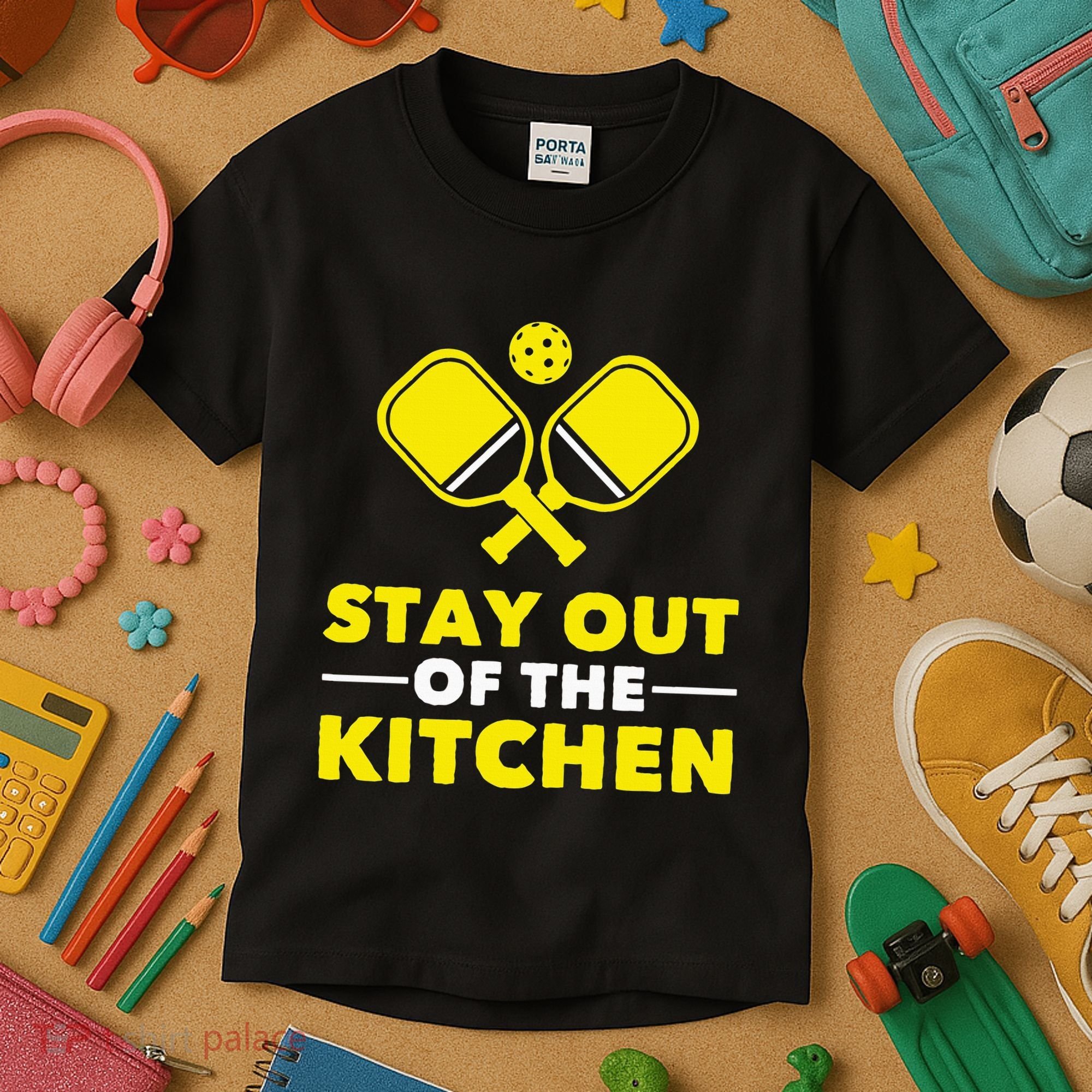 Pickleball Stay Out Of The Kitchen Kids T-Shirt