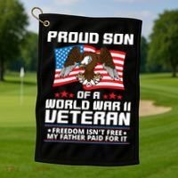 Proud Son Of Wwii Veteran Special Gift Golf Towel thumb 1