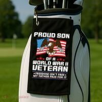 Proud Son Of Wwii Veteran Special Gift Golf Towel thumb 2