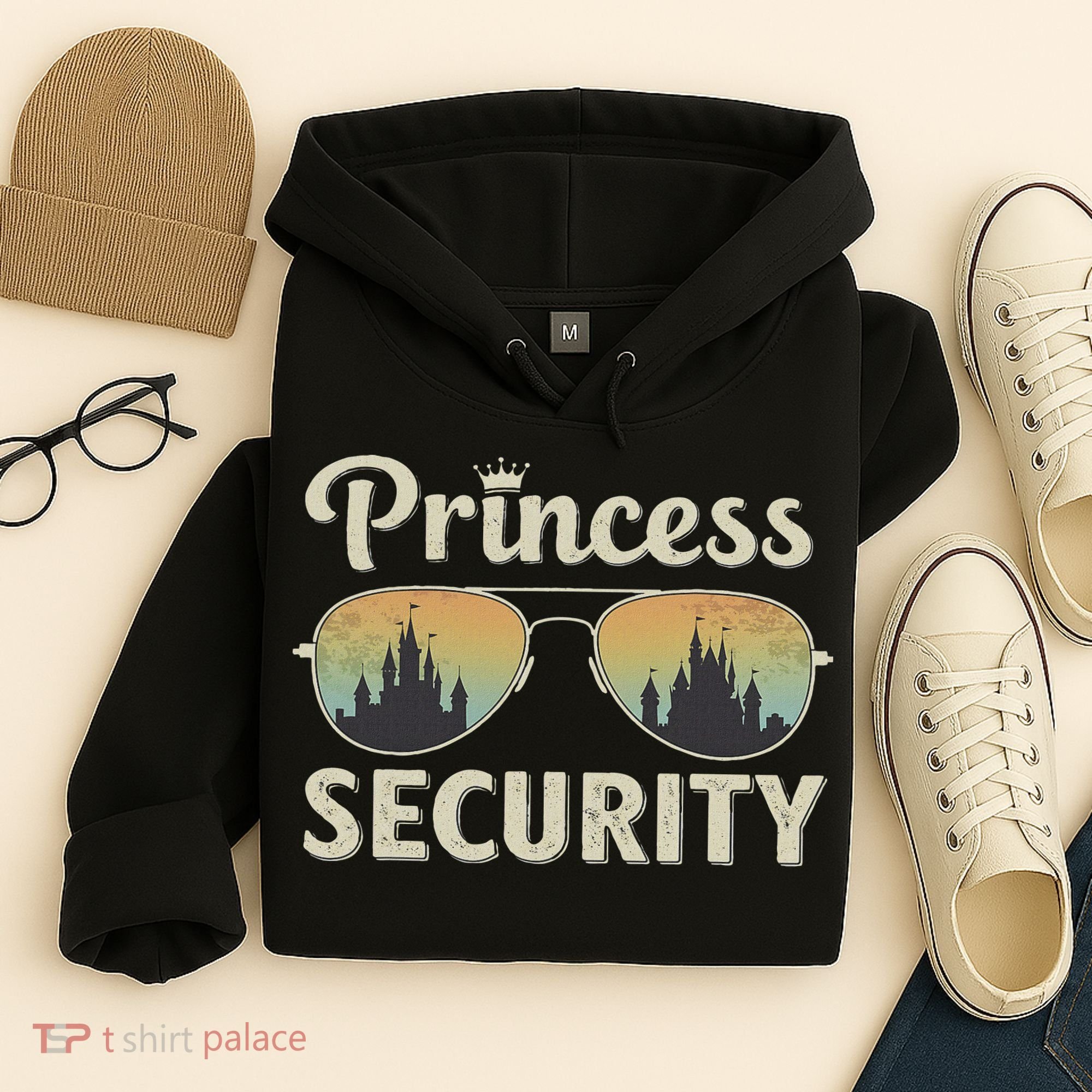 Princess Security Protection Retro Castle Matching Family Hoodie