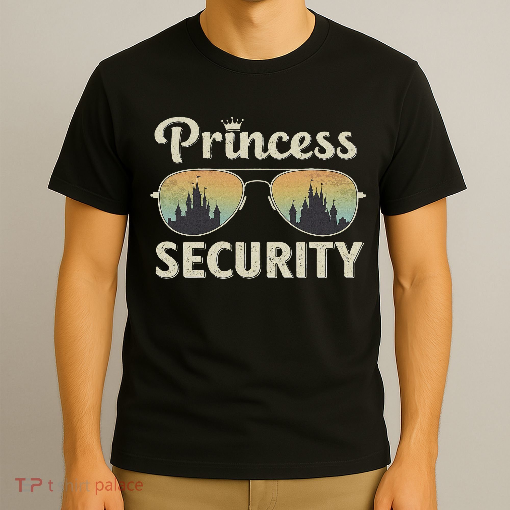 Princess Security Protection Retro Castle Matching Family T-Shirt