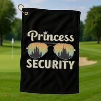 Princess Security Protection Retro Castle Matching Family Golf Towel thumb 1