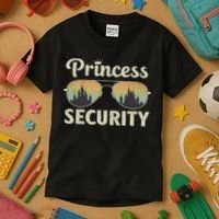 Princess Security Protection Retro Castle Matching Family Kids T-Shirt thumb 3