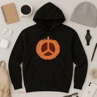 Peace Symbol Pumpkin Holiday Hoodie thumb 3