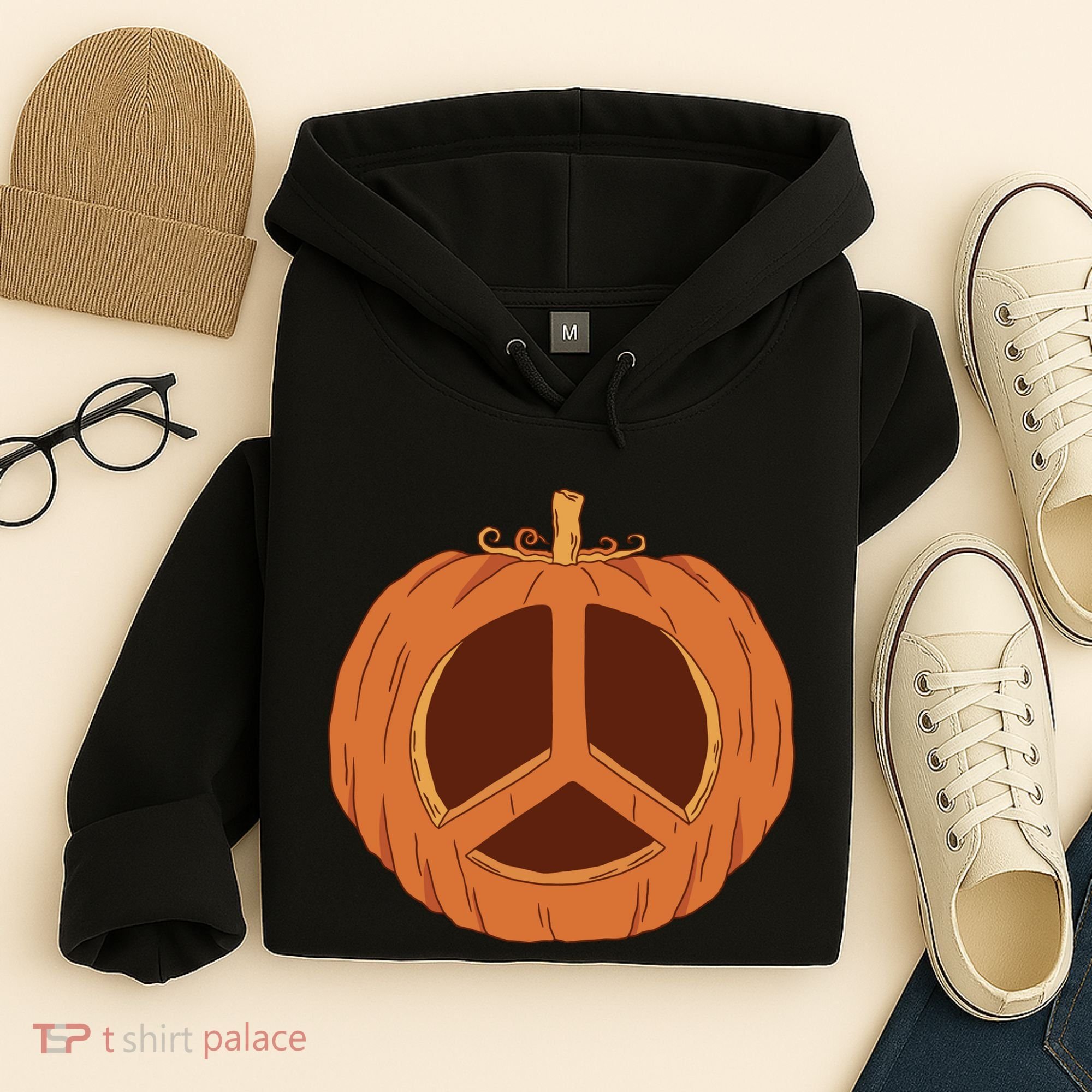 Peace Symbol Pumpkin Holiday Hoodie
