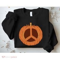 Peace Symbol Pumpkin Holiday Sweatshirt thumb 2